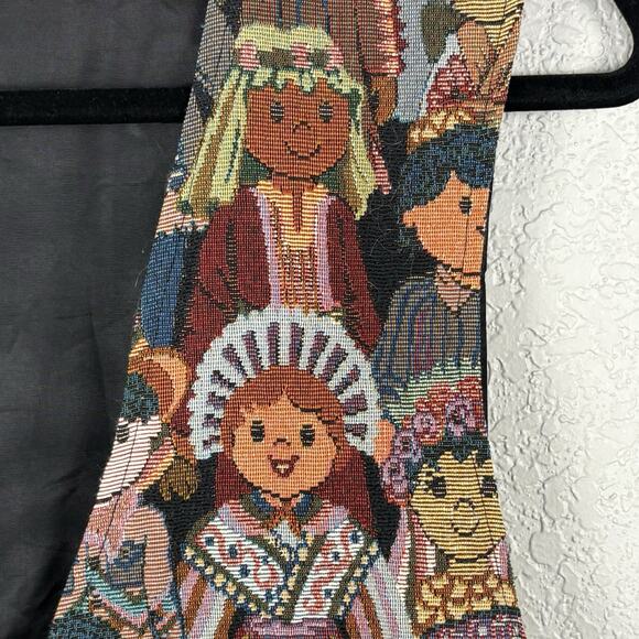 Vtg 90s Tapestry Vest “We Are The World” Children Multicultural Dolls sz L - Picture 5 of 8